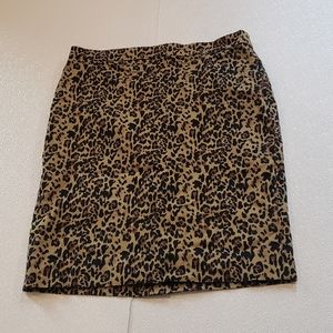 J. Crew Leopard No.2 Pencil skirt in bi-stretch cotton blend size 2